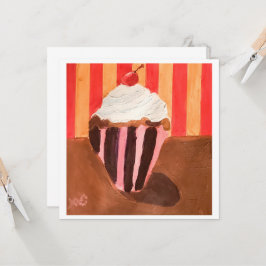 バニラフロスティングのカップケーキ カード