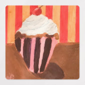 バニラフロスティングのカップケーキ ラベル (デザイン2)