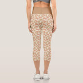 バニラブラウンペイズリーパターン高いウェイストキャプリス カプリレギンス (裏面)