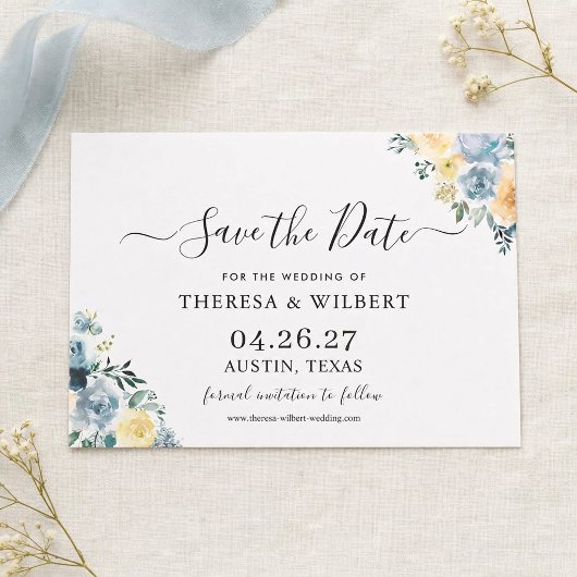 バニラブルーのボホウェディングSave The Date 招待状