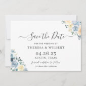 バニラブルーのボホウェディングSave The Date 招待状 (正面)