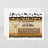 バニラプディンマルティーニレシピはがき ポストカード (正面/裏面)