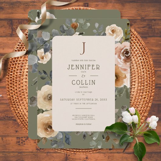 バニラホワイトボホバラズ結婚セージ 招待状