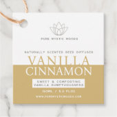 バニラホワイトリードディフューザボトルつるラベル フェイバータグ (正面)