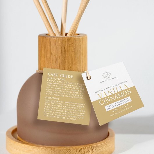 バニラホワイトリードディフューザボトルつるラベル フェイバータグ