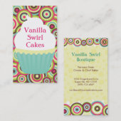 バニラ渦巻の垂直名刺 名刺 (正面/裏面)