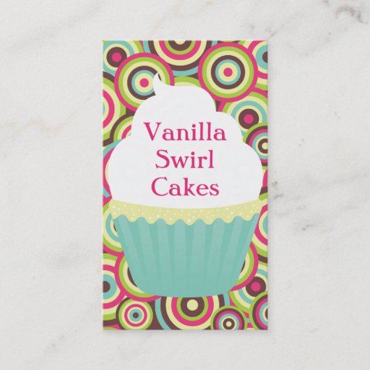 バニラ渦巻の垂直名刺 名刺 (正面)