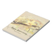 バニラ蘭の花の抽象芸術書道 ノートパッド (回転)