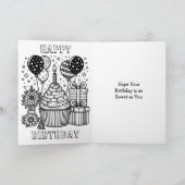 バニラ誕生日カップケーキの内側カラーページ カード (内部)