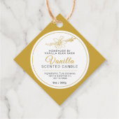 バニラ豆の植物芸術キャンドルコンポーネントバーコード フェイバータグ (正面)