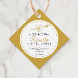 バニラ豆の植物芸術キャンドルコンポーネントバーコード フェイバータグ