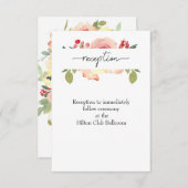バニラ赤面フローラウェディングレセプション エンクロージャーカード (正面/裏面)