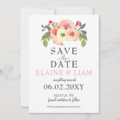 バニラ赤面フローラ結婚式の日付を保存 セーブザデート (正面)