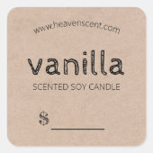 バニラ香り大豆キャンドルソイメルトメルトプライスラベル スクエアシール (正面)