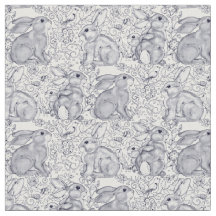 バニーうさぎのトイレパターンブルー&ホワイトカワイトデコール