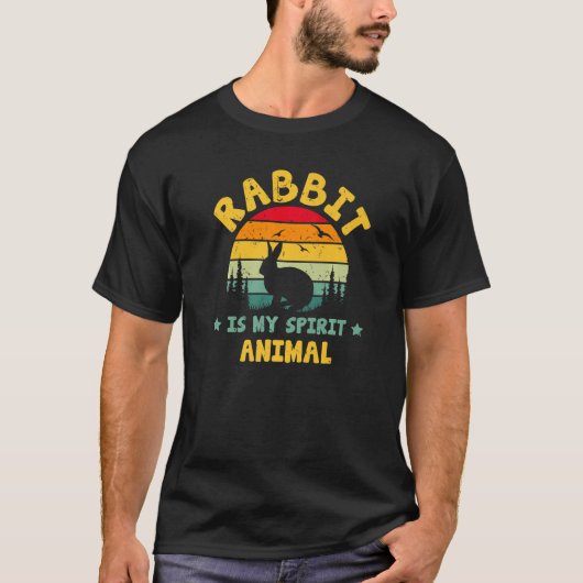 バニーおもしろいウサギは私の精神動物のウサギの前に Tシャツ (正面)