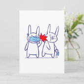 バニーおもしろいウサギ顔マスクcovid coronavirus 招待状 (スタンド正面)