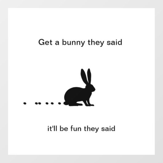 バニーおもしろいウンチウィンドウデカール ウィンドウサイン (シート)