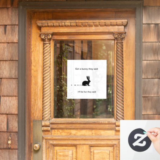 バニーおもしろいウンチウィンドウデカール ウィンドウサイン (ホームデコレーション)