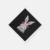 バニーおもしろいキュート家族ギフトイースター スタンダードカクテルナプキン (角)