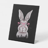 バニーおもしろいキュート家族ギフトイースター 台座サイン (正面)