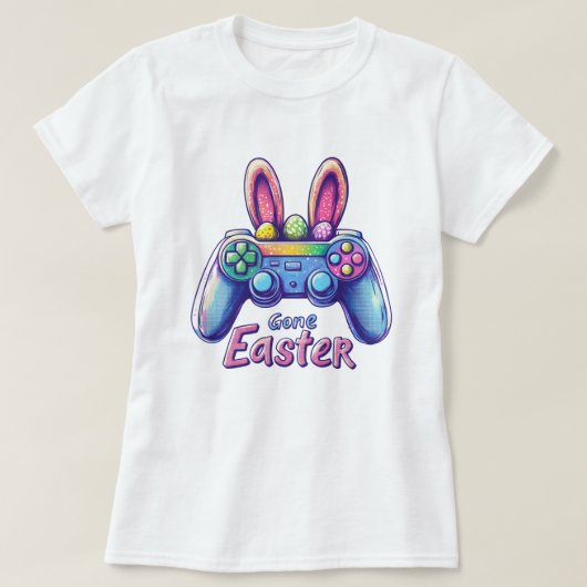 バニーおもしろいゲーマーコントローラー復活祭 Tシャツ (デザイン正面)