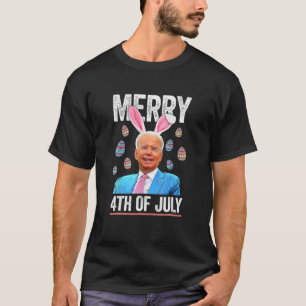 バニーおもしろいジョーバイデン氏7月ハッピーイースター日4日 Tシャツ