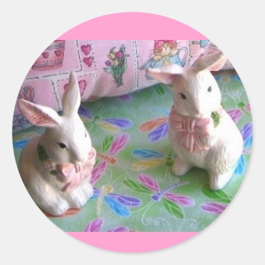 バニーおもしろいステッカー ラウンドシール (正面)
