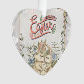 バニーおもしろいハッピーイースターデー オーナメント (正面)