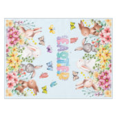 バニーおもしろいハッピーイースターデー テーブルクロス (正面(横))