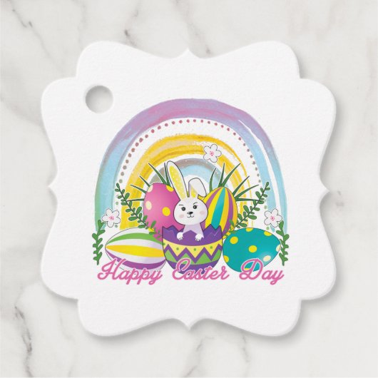 バニーおもしろいハッピーイースターデー フェイバータグ (正面)