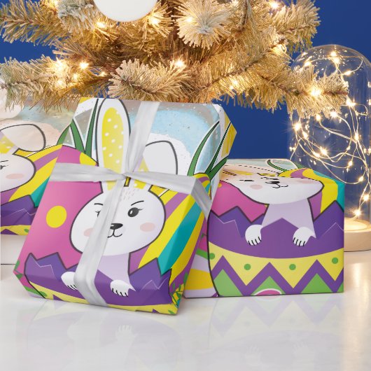 バニーおもしろいハッピーイースターデー ラッピングペーパー (クリスマス)