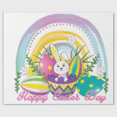 バニーおもしろいハッピーイースターデー ラッピングペーパー (フラット)