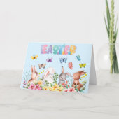 バニーおもしろいハッピーイースターデー 招待状 (正面)