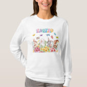 バニーおもしろいハッピーイースターデー Tシャツ (正面)