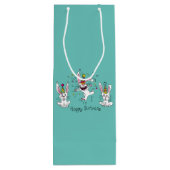 バニーおもしろいハッピーバースデーかわいいキッズラビット ワインギフトバッグ (裏面)