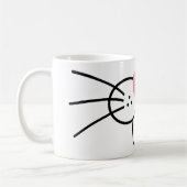 バニーおもしろい顔の口鼻かわいい動物のグラフィック コーヒーマグカップ (左)