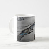 バニーおよび雪だるまの冬のマグ コーヒーマグカップ (正面左)