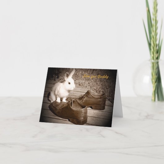 バニーおよび靴の父の日カード カード (正面)