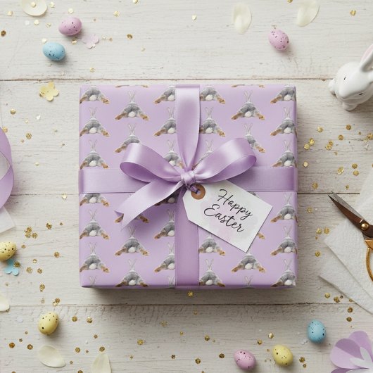 バニーお尻テイルおもしろいキュートイースター春 ラッピングペーパー