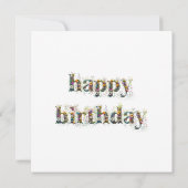 バニーお洒落の魅惑の森ハッピーバースデー カード (裏面)