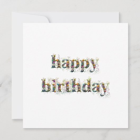 バニーお洒落の魅惑の森ハッピーバースデー カード (裏面)