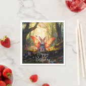 バニーお洒落の魅惑の森ハッピーバースデー スタンダードカクテルナプキン (インサイチュ)
