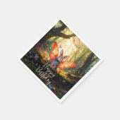 バニーお洒落の魅惑の森ハッピーバースデー スタンダードカクテルナプキン (角)