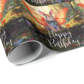 バニーお洒落の魅惑の森ハッピーバースデー ラッピングペーパー (ロールコーナー)
