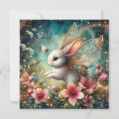 バニーお洒落ハッピーイースターキリスト教聖書聖句 シーズンカード (正面)