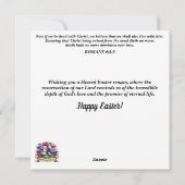 バニーお洒落ハッピーイースターキリスト教聖書聖句 シーズンカード (裏面)