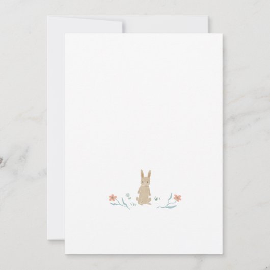 バニーお洒落ファミリーかわいいカップル赤ちゃんシャワー 招待状 (裏面)