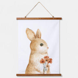 バニーお洒落フローラウッドランド子供部屋デコール 吊り下げ型タペストリー