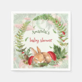 バニーお洒落ベイビーシャワー スタンダードカクテルナプキン (正面)